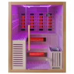 SAUNADOMOWAKOMBOINFRAREDFINSKAHELSI3ZPIECEM4OSOBOWA160x160CM2w1 belsilt Helsi3 hibridinė infraraudonųjų spindulių ir suomiška sauna 4 asmenims 160 x 160 cm namų sveikatingumui