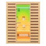 Tromso3 žematemperatūrė infraraudonųjų spindulių sauna 4 asmenims 153 x 110 cm namų sveikatingumui