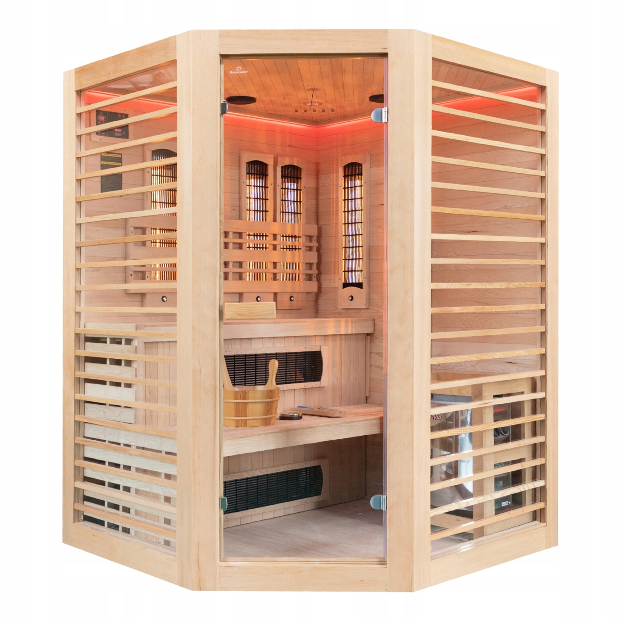 SAUNAHYBRYDOWANORDUMCOMBI3OSOBOWANATURALNA2w1FINSKAINFRARED belsilt Nordum Combi hibridinė suomiška ir infraraudonųjų spindulių sauna 2 viename