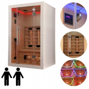 White Spa infraraudonųjų spindulių sauna 2 asmenims 120 x 106 x 190 cm