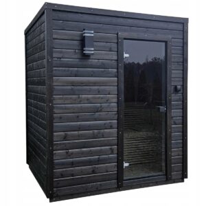 Block S Heban lauko sauna 26 asmenims 192 x 192 x 230 cm elektrinė Porjun krosnelė sodui ir sodybai