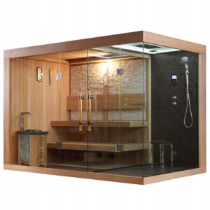 Sausa ir garinė sauna su dušo kabina Trio 200 x 120 x 210 cm spa kambariui