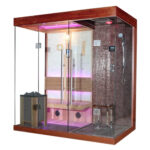 Sausa ir garinė sauna su dušo kabina Trio 3 kW 200 x 120 x 210 cm spa kambariui