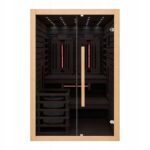 Hibridinė 2 viename suomiška ir infraraudonųjų spindulių sauna 3 asmenims 130 x 125 x 200 cm 46 kW kasdieniam atsipalaidavimui
