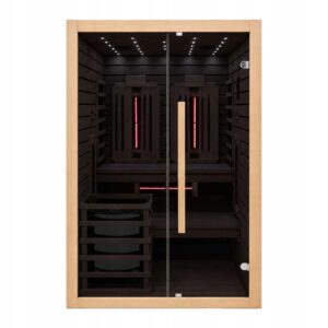 Hibridinė 2 viename suomiška ir infraraudonųjų spindulių sauna 3 asmenims 130 x 125 x 200 cm 46 kW kasdieniam atsipalaidavimui