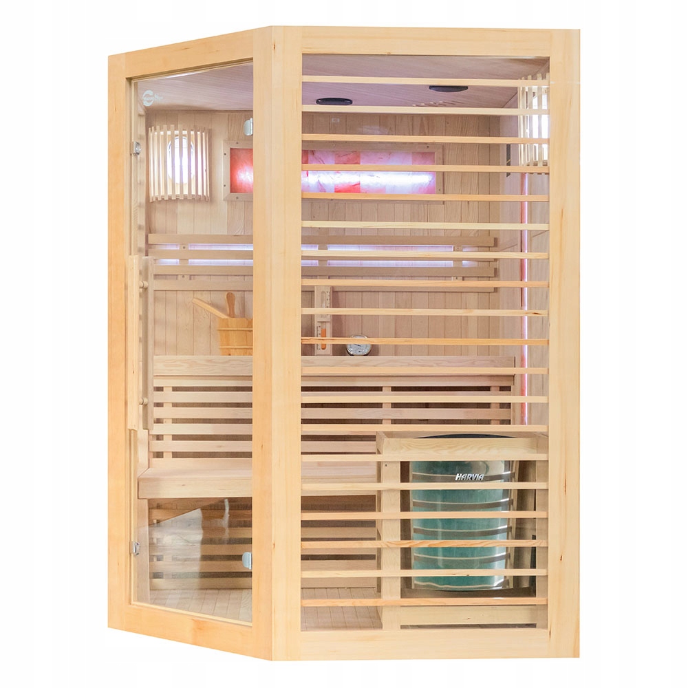 SaunasuchafinskapiecHARVIA6kWizolacjaikamieniemsolnym150x150x200Producentnieznanyproducent belsilt Sausa suomiška sauna su Harvia krosnele 6 kW 150 x 150 x 200 cm klasikiniam poilsiui