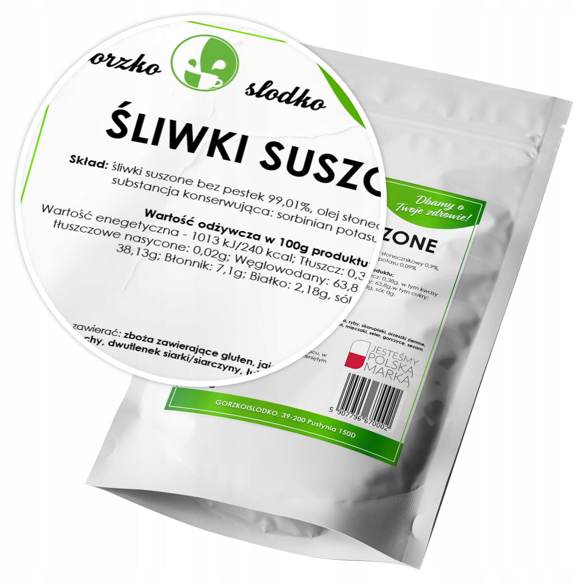 Sliwkisuszonebezpestek500gzdrowaprzekaskaGORZKOSLODKONazwahandlowaSliwkisuszonebezpestek500gzdrowaprzekaskaGORZKOSLODKO belsilt Džiovintos slyvos be kauliukų 500 g Gorzko Slodko desertams