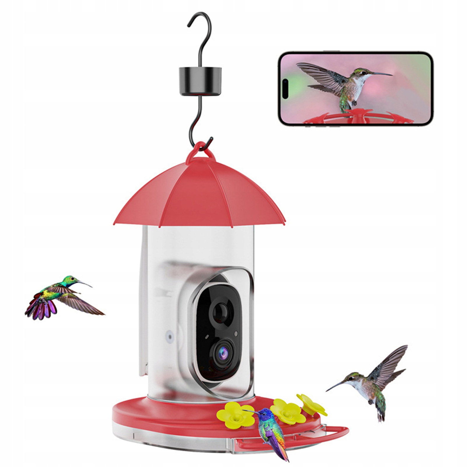 SmartBirdFeederzkamerabezprzewodowepodajnikptakownapodworkoA6Model1580MVWS belsilt A6 išmani paukščių lesyklėlė su kamera Wi Fi su saulės panele IP65