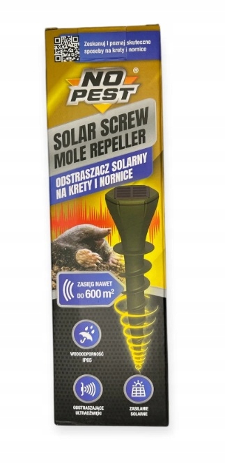 SolarnyODSTRASZACZKRETOWNORNICZmij600mMOCNYSolarNOPEST belsilt No Pest solarinis kurmių pelėnų ir gyvačių atbaidytuvas 600 m