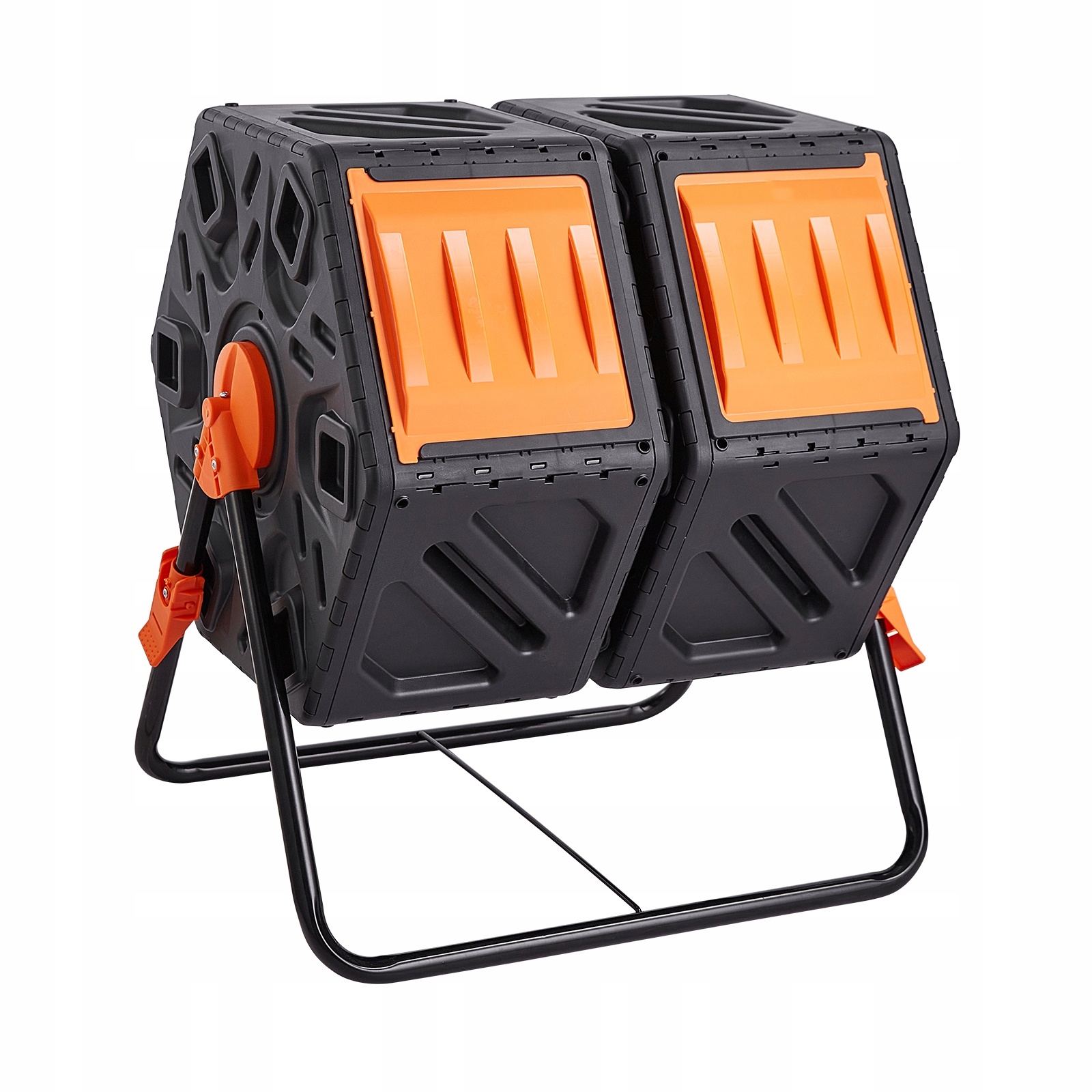 SucceBuyKompostownikBebnowy140Litrow2OsobyOdporny40KG785x605x795MMDlugoscdluzszybokpodstawy78cm belsilt Komposto dėžė sodui 140 l plastikinė dviejų kamerų žalia