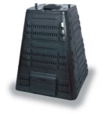 Komposto dėžė sodui, 720 l, plastikinė, atspari šalčiui, su pagrindu, juoda