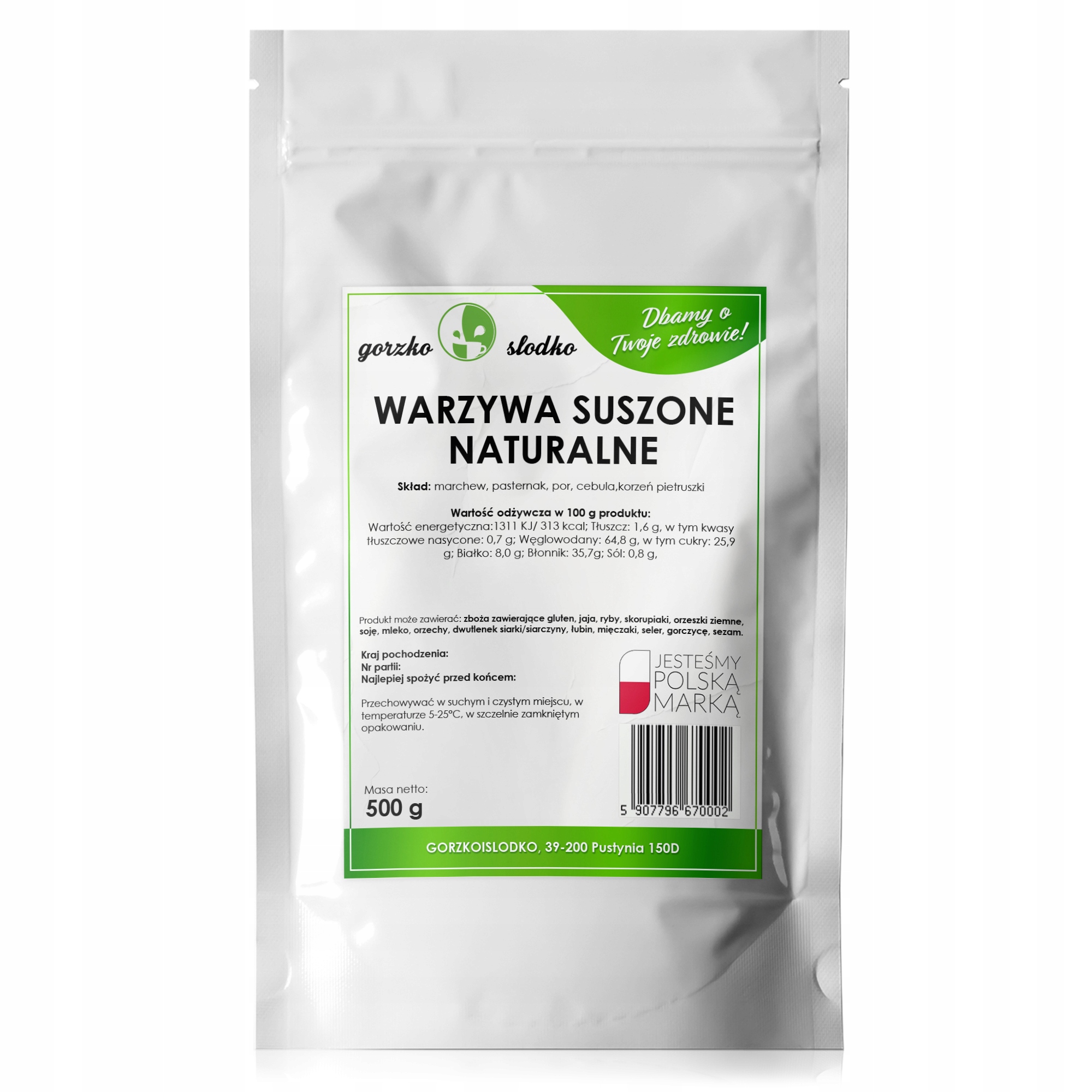 WARZYWASUSZONENATURALNEbezchemii500gStanopakowaniaoryginalne belsilt Džiovintų daržovių mišinys 500 g padažams