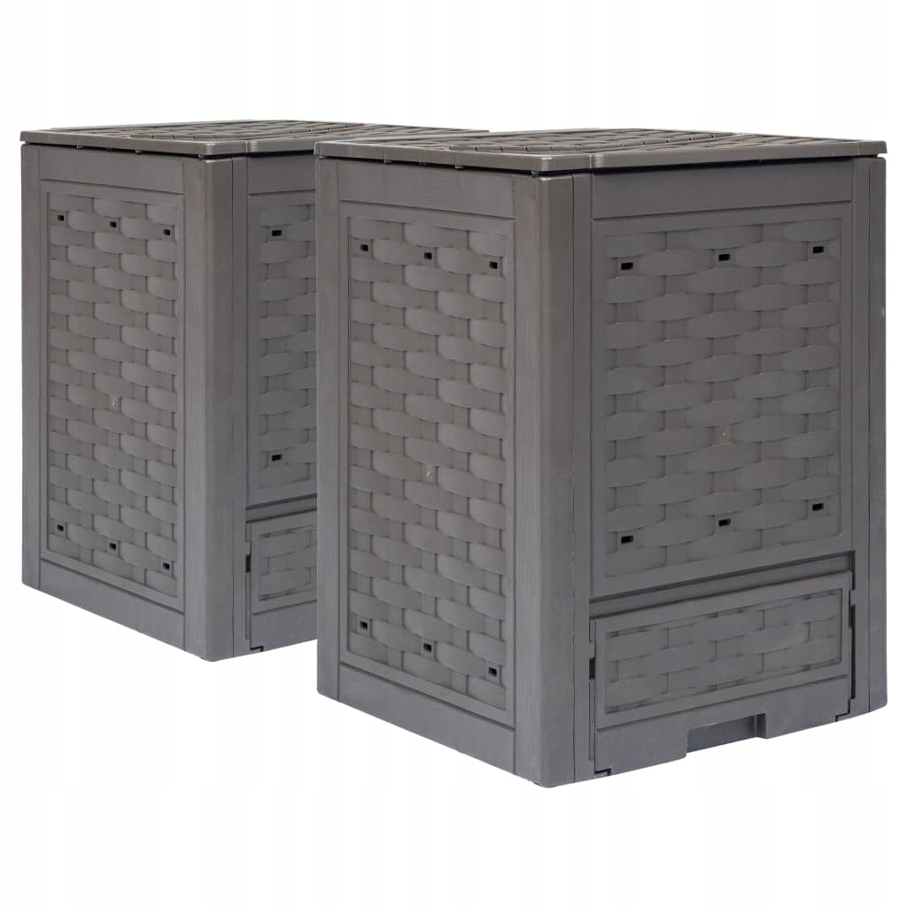 vidaXLKompostowniki2szt60x60x83cm600LrattanztworzywaSzerokosckrotszybokpodstawy60cm belsilt