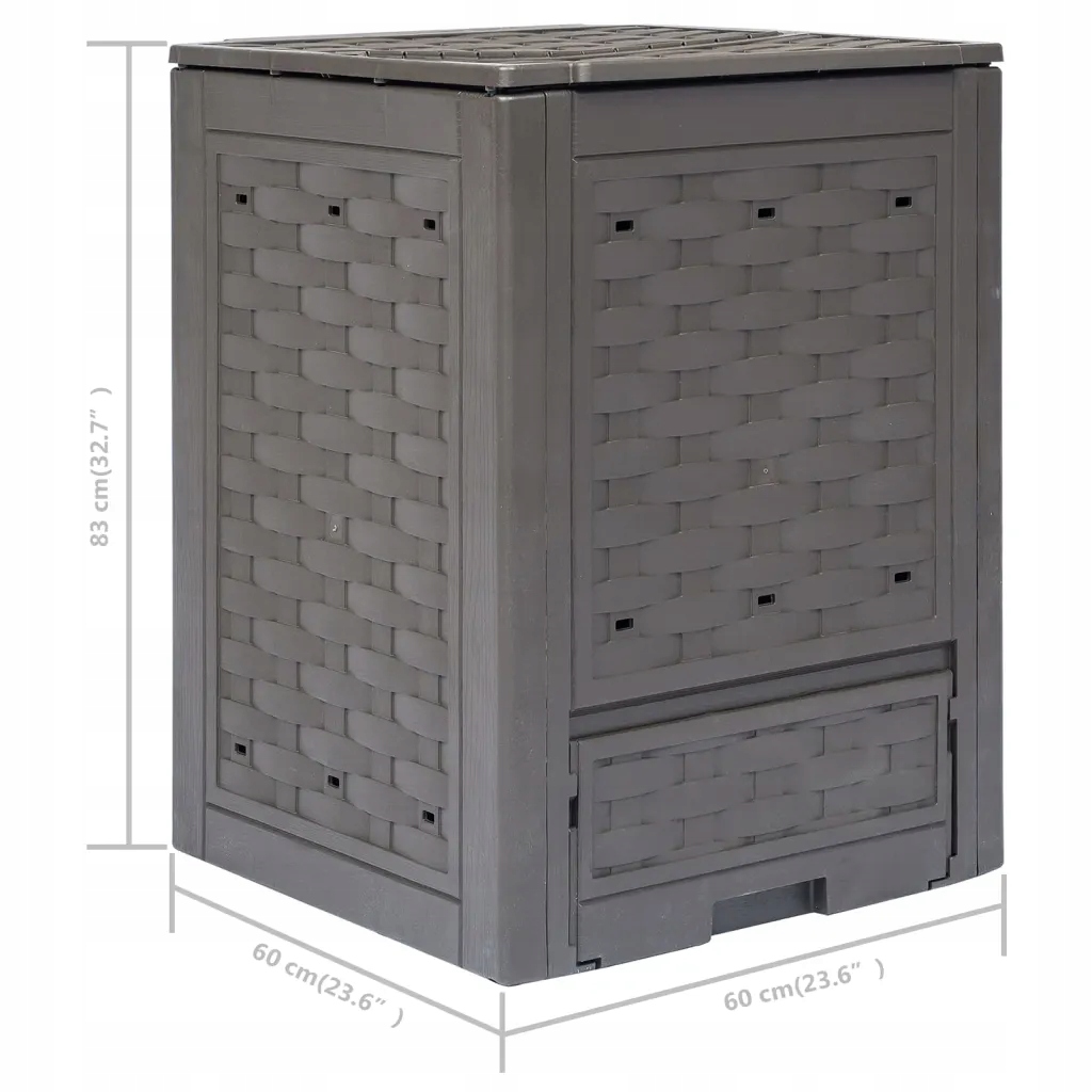 vidaXLKompostowniki2szt60x60x83cm600LrattanztworzywaWysokoscproduktu83cm belsilt