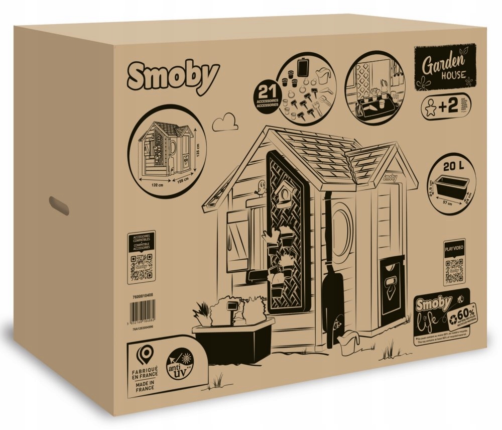 Vaikų lauko žaidimų aikštelė Smoby žalias 128x132x135cm