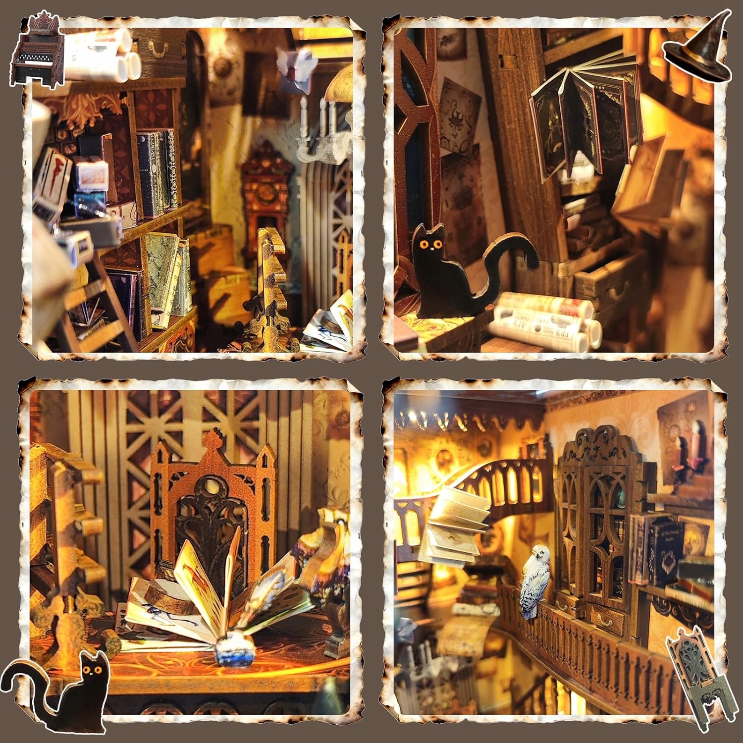 22d6a0e441fdba9a47119f537781 belsilt Book Nook magijos miniatiūrų namelio DIY rinkinys 254 cm