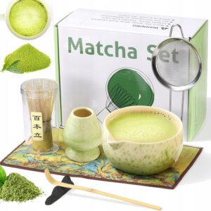 Dovanų matcha rinkinys su chasen ir chashaku šaukšteliu