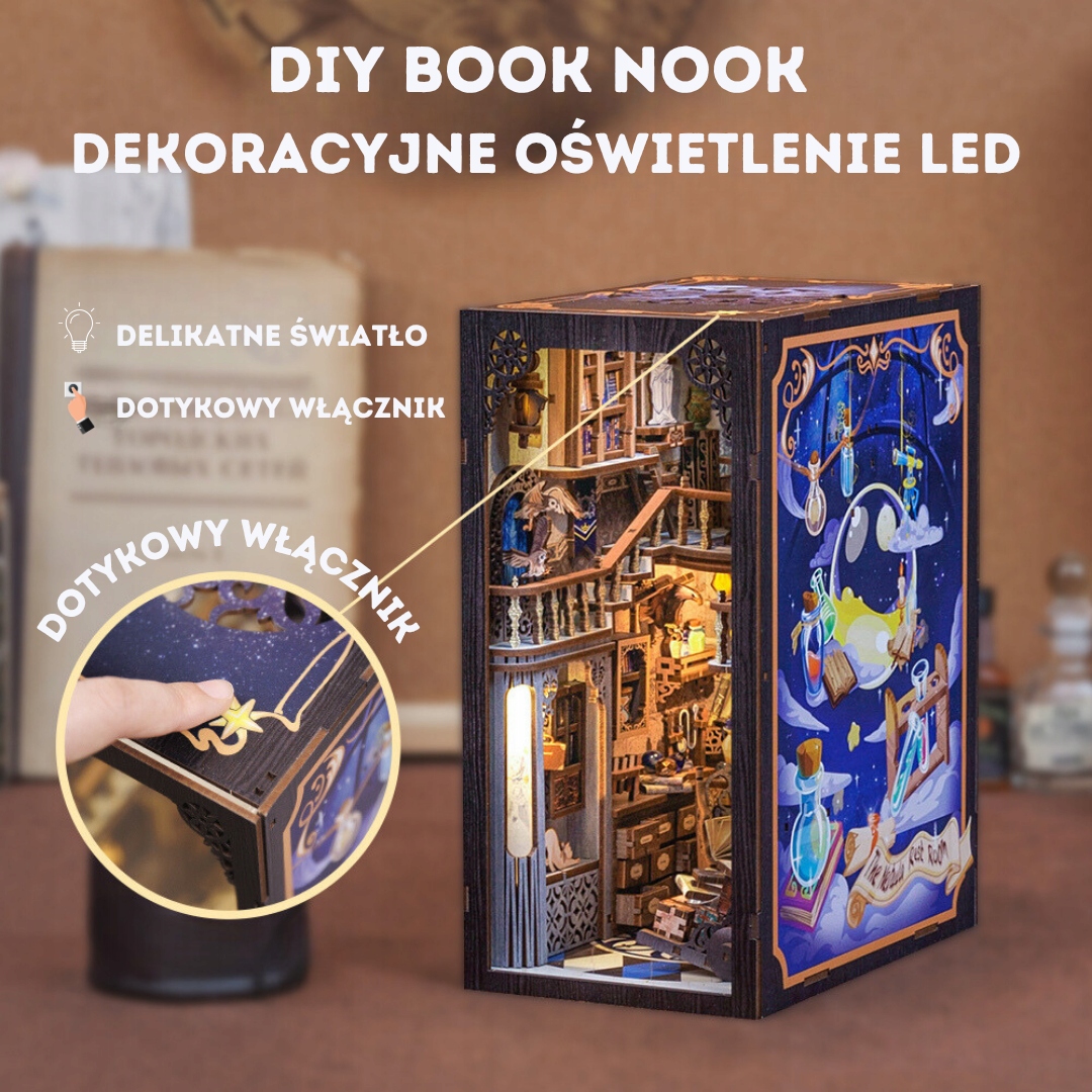 90b2d0d2434b9012db057ba24e9d belsilt Book nook miniatiūrinis namelis magijos mokykla su LED apšvietimu modelis 295