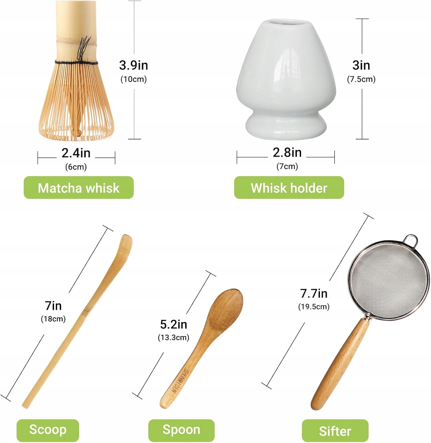 9efd0387490facc5bbfdb272785f belsilt Matcha ruošimo rinkinys su keramika 5 vnt baltas ir priedai