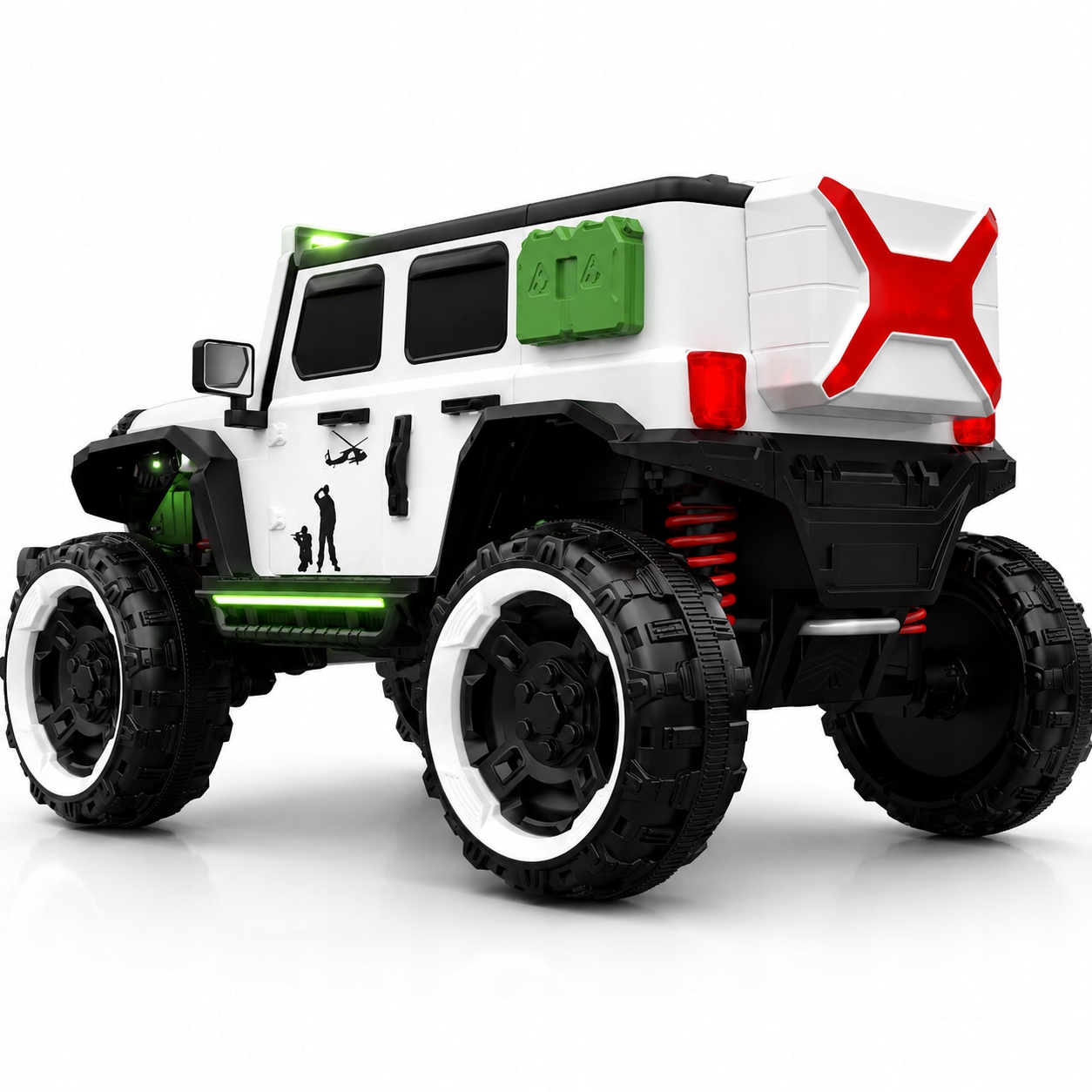 AUTONAAKUMULATORJEEP4x4DLADZIECIEVAPILOTLEDMP3DUZEKOLA4x100WKolorbialyczerwonyszary belsilt