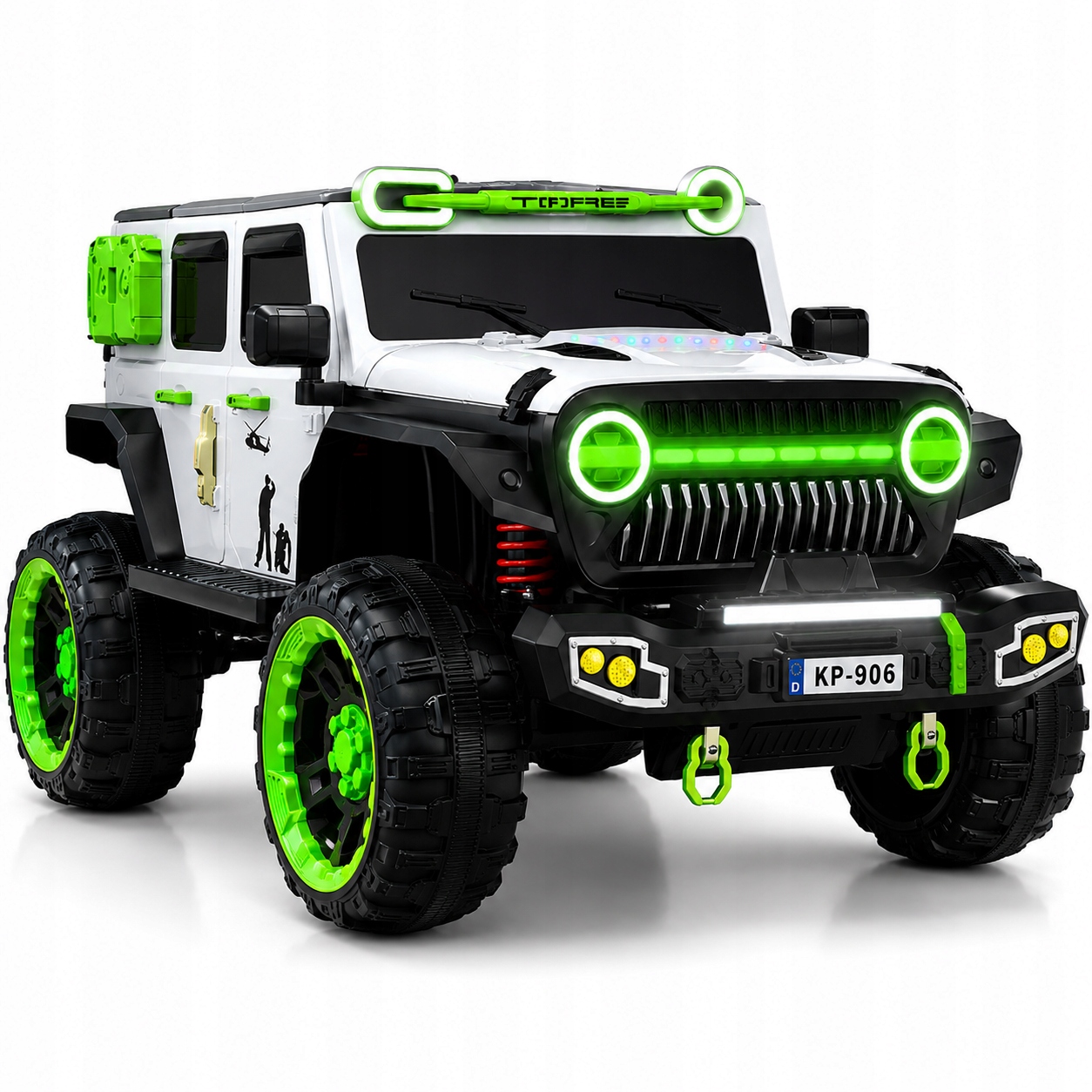 AUTONAAKUMULATORJEEP4x4DLADZIECIEVAPILOTLEDMP3DUZEKOLA4x100W belsilt
