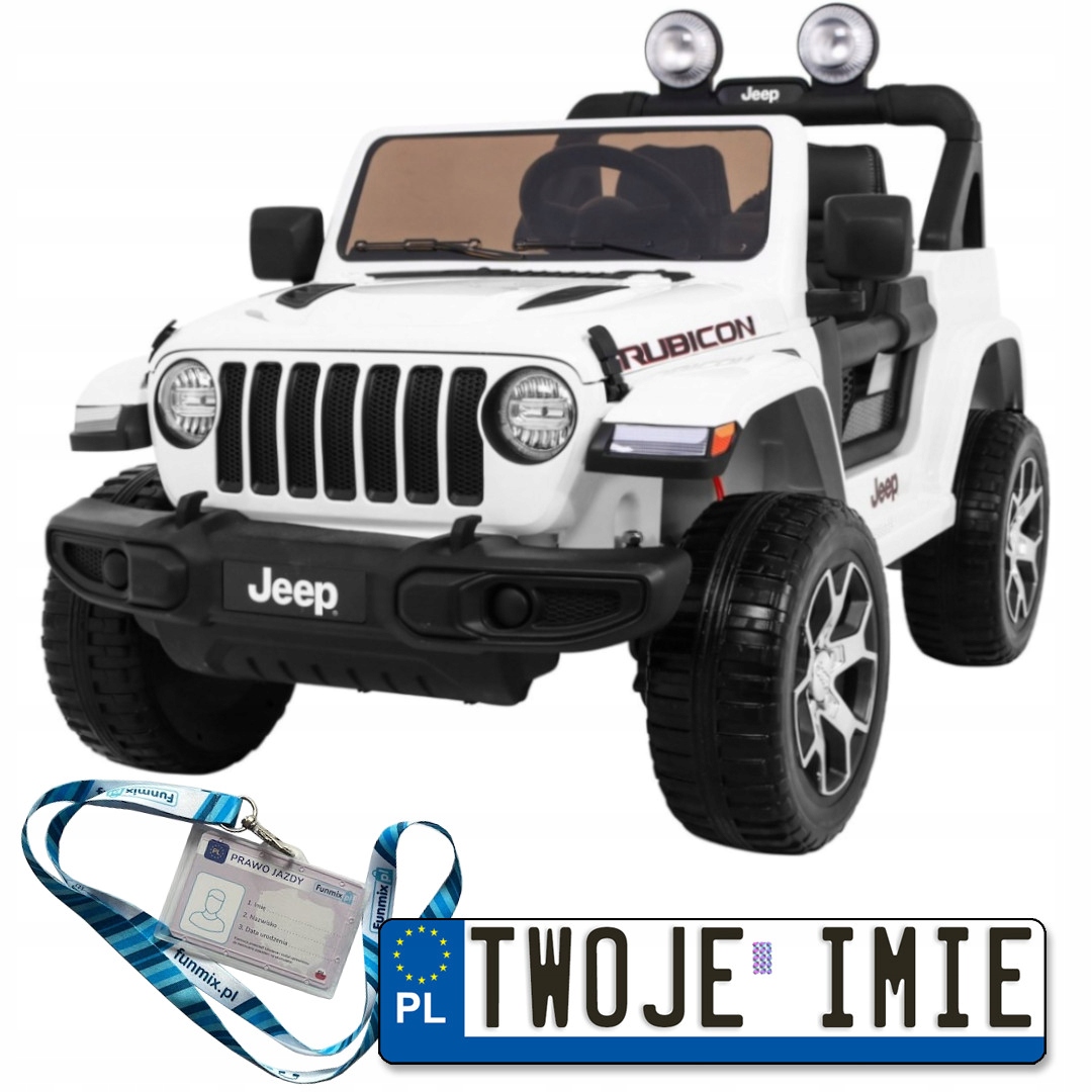 AUTONAAKUMULATORJEEPWRANGLERRUBICON4X414Ah4x45WPILOTPOKROWIEC belsilt Elektrinis automobilis vaikams Jeep Wrangler Rubicon 4X4 14Ah