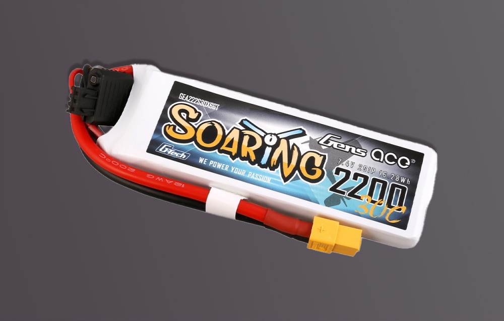 AkumulatorGensAceGTechSoaring2200mAh74V30C2S1PXT60Pojemnoscakumulatora2200mAh belsilt Akumuliatorius Gens Ace G Tech Soaring 2200mAh 74V 30C 2S1P XT60