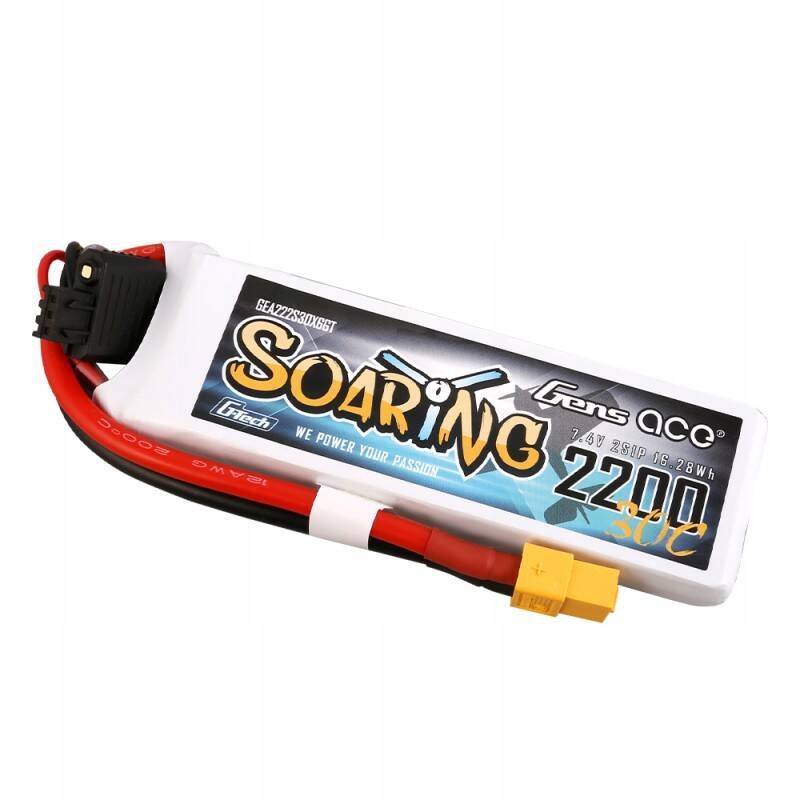 AkumulatorGensAceGTechSoaring2200mAh74V30C2S1PXT60Stanopakowaniaoryginalne belsilt Akumuliatorius Gens Ace G Tech Soaring 2200mAh 74V 30C 2S1P XT60
