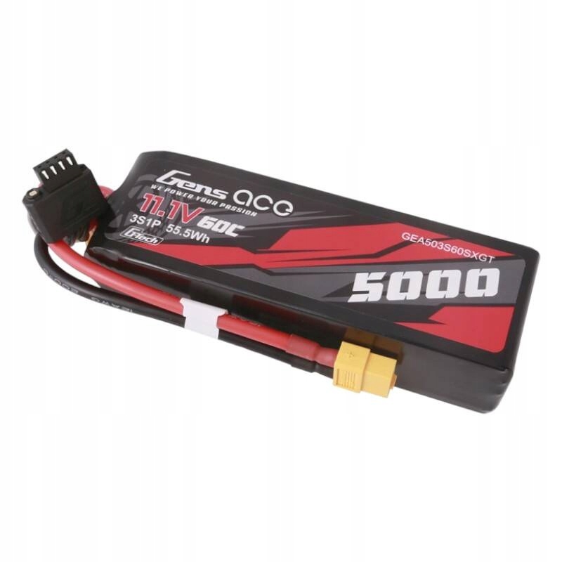 AkumulatorGensaceGTech5000mAh111VShortSizezkonektoremXT60PlugMarkaGensAce belsilt Akumuliatorius Gens Ace G Tech 5000mAh 111V Short Size su konektorem XT60 Plug