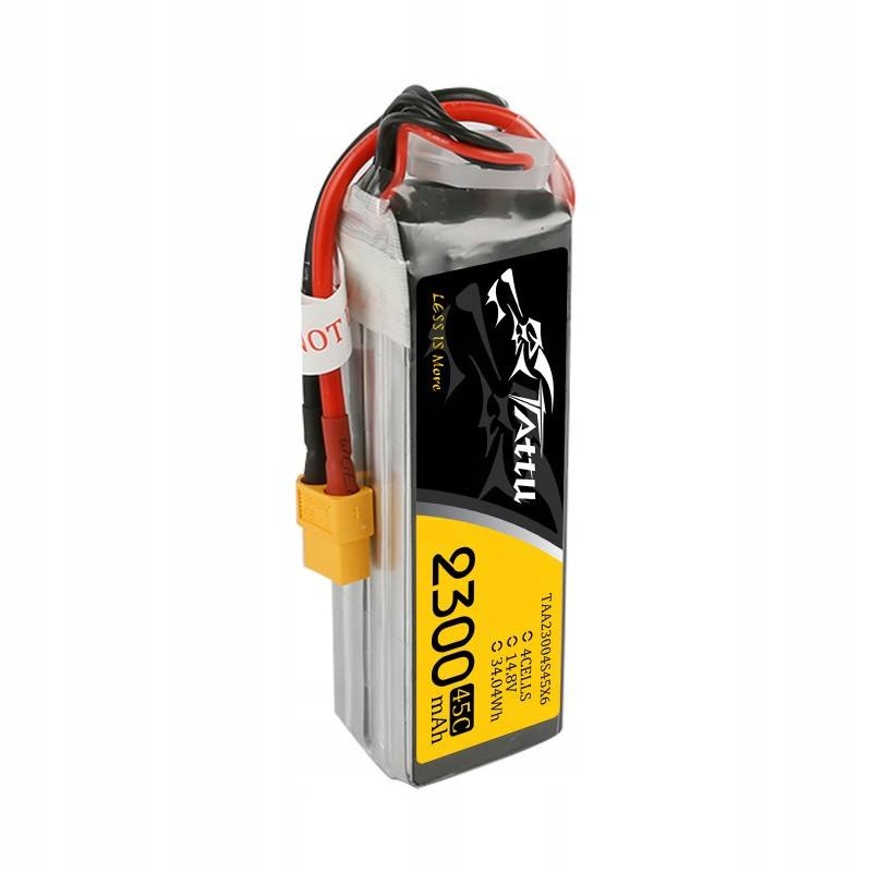 AkumulatorTattu2300mAh148V75C4S1PXT60Wagaproduktuzopakowaniemjednostkowym0266kg belsilt Akumuliatorius Tattu 2300mAh 148V 75C 4S1P XT60