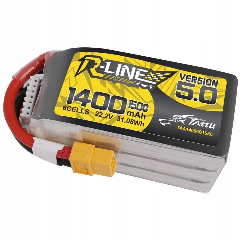 AkumulatorTattuRLine501400mAh222V150C6S1PXT60Stanopakowaniaoryginalne belsilt Akumuliatorius Tattu R Line 50 1400mAh 222V 150C 6S1P XT60