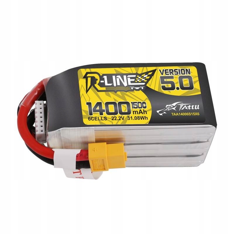 AkumulatorTattuRLine501400mAh222V150C6S1PXT60 belsilt Akumuliatorius Tattu R Line 50 1400mAh 222V 150C 6S1P XT60