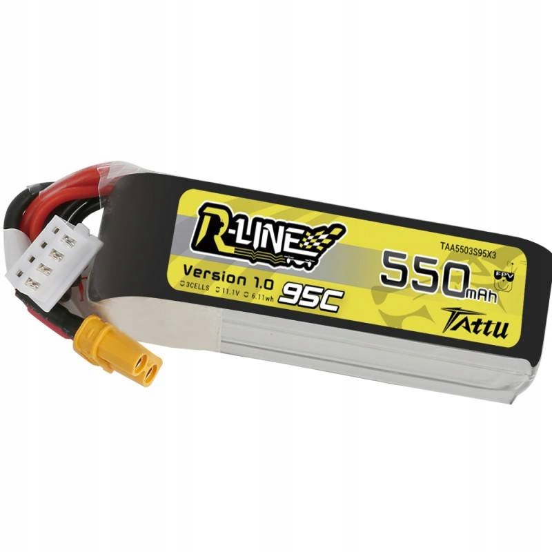 AkumulatorTattuRLine550mAh111V95C3S1PXT30MarkaTattu belsilt Akumuliatorius Tattu R Line 550mAh 111V 95C 3S1P XT30