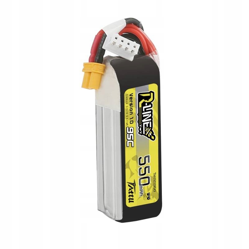 AkumulatorTattuRLine550mAh111V95C3S1PXT30Pojemnoscakumulatora550mAh belsilt Akumuliatorius Tattu R Line 550mAh 111V 95C 3S1P XT30