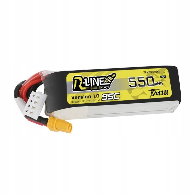 AkumulatorTattuRLine550mAh111V95C3S1PXT30 belsilt Akumuliatorius Tattu R Line 550mAh 111V 95C 3S1P XT30