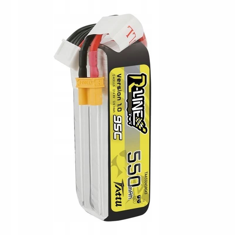 AkumulatorTattuRLine550mAh148V95C4S1PXT30Zawierabaterietak belsilt Akumuliatorius Tattu R Line 550mAh 148V 95C 4S1P XT30