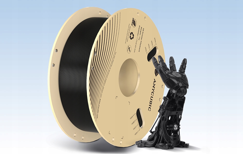 AnycubicFilamentPLAdoDrukarki3DCzarny175mm1kgTrwalyWydrukProducentAnycubic belsilt Anycubic filamentas Pla skirta spausdintuvai 3D juodas 175mm 1kg patvarus Wydruk