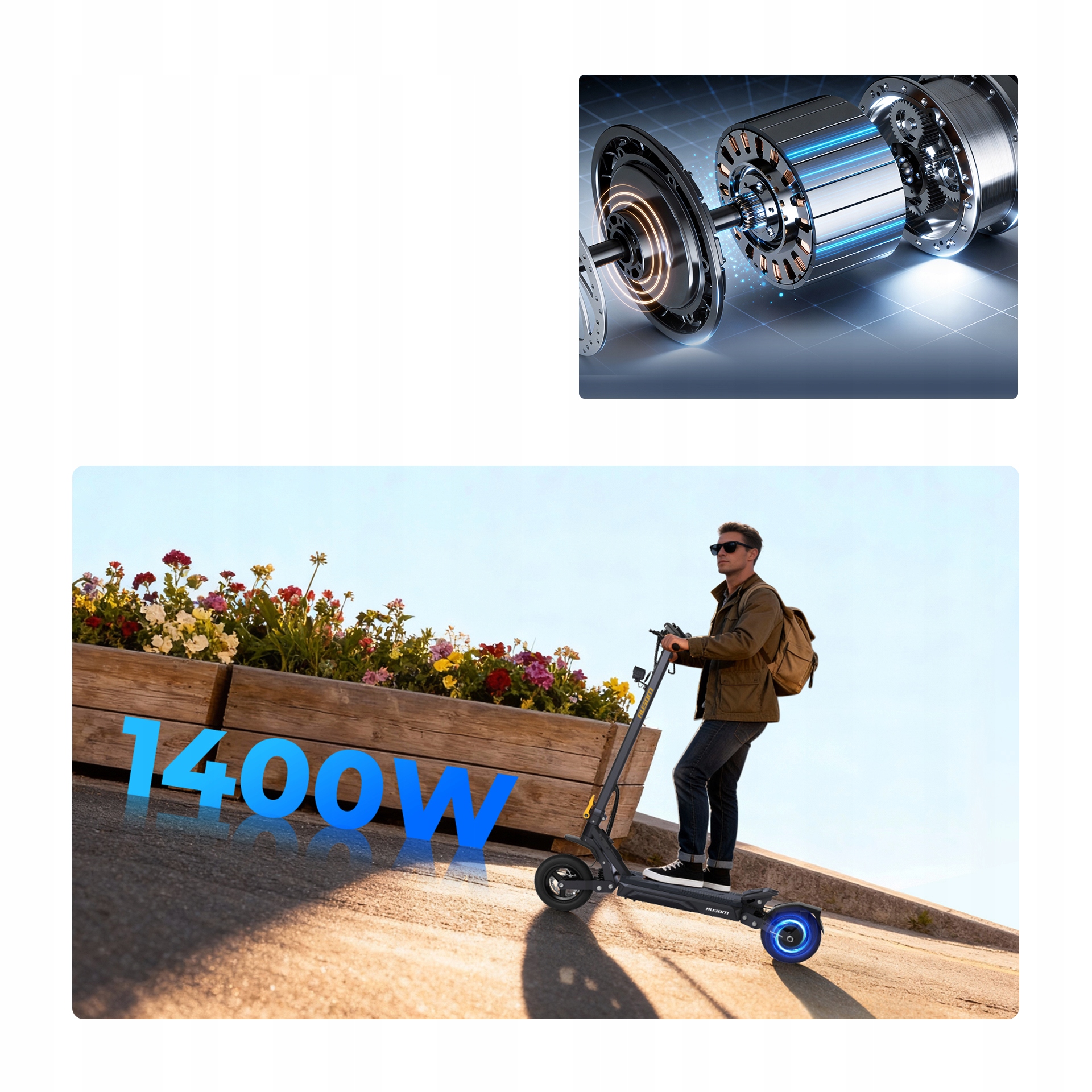AusomGosoul2ProHulajnoielektryczny20kmhwersja1000W18Ah90KMNFCModelAusomGosoul2Pro20kmhwersja belsilt Elektrinis paspirtukas Ausom Gosoul 2 Pro paspirtukas elektrinis 20 kmh versija 1000 W 18 Ah 90 km NFC