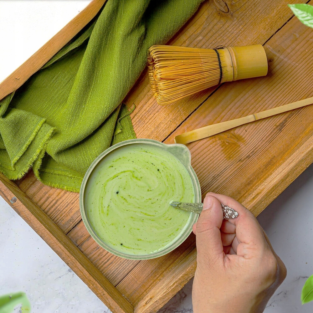BAMBUSOWATRZEPACZKAMIOTELKADOMATCHYMATCHAZESTAWCERAMIKANAPREZENTWaga750g belsilt Dovanų matcha rinkinys su chasen šluotele patogiam ritualui