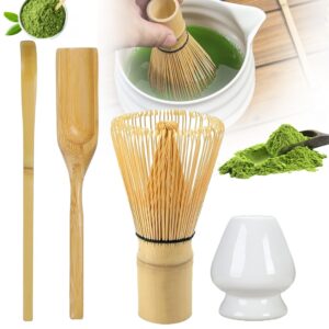 BAMBUSOWYZESTAWDOROBIENIAMATCHYTRZEPACZKALYZKACHASENMIOTELKA4W1 belsilt Matcha ruošimo rinkinys 4w1 su chasen ir chashaku šaukšteliu
