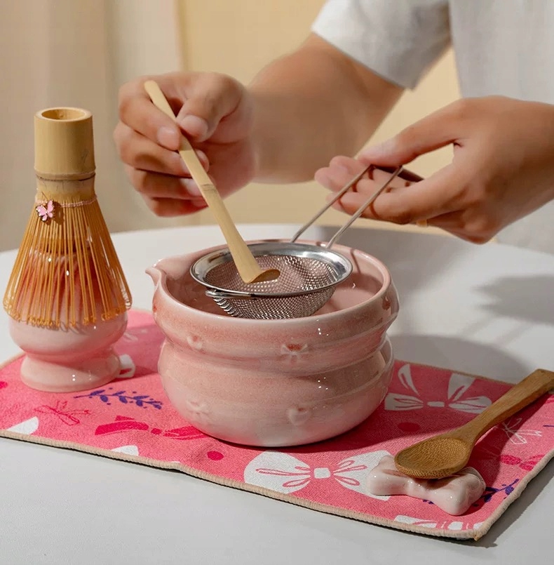 Dovanų matcha rinkinys su chashaku šaukšteliu