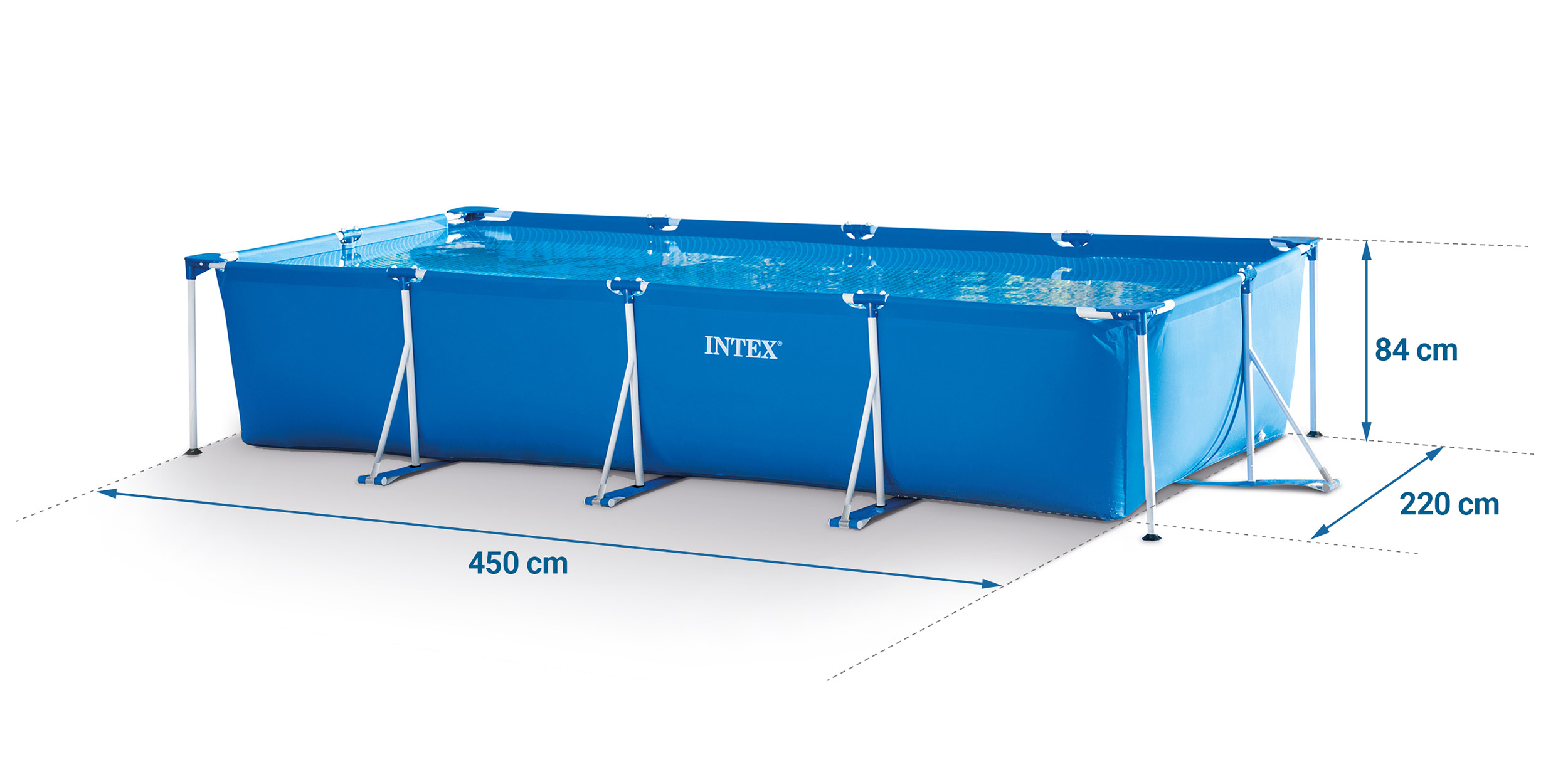 BASENOGRODOWYSTELAZOWYINTEX28273450x220x84DUZYMODEL2026SeriaPools belsilt Karkasinis lauko baseinas Intex 450x220x84 cm 28273 variantas 4