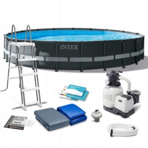 BASENSTELAZOWYOGRODOWYZPOMPADRABINKA610x122INTEX26334Zestaw11w1 belsilt Karkasinis lauko baseinas Intex 610×122 cm su kopėtėlėmis rinkinys 26334 variantas 6