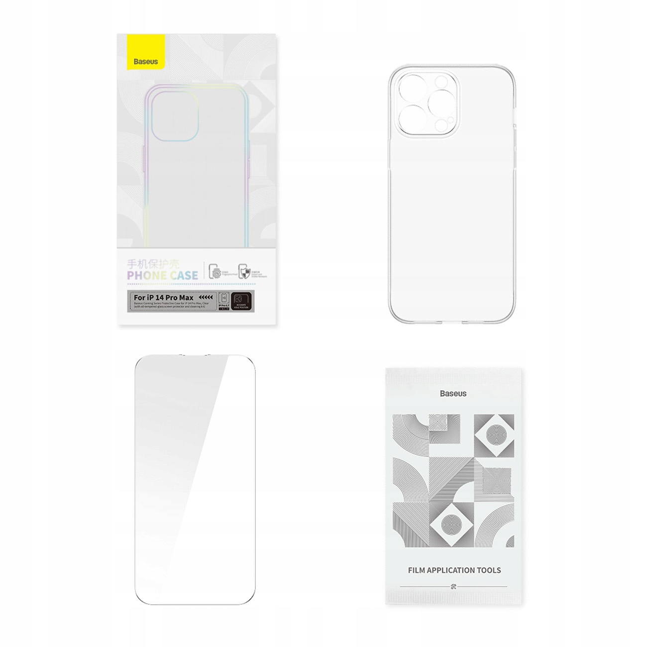 BASEUSETUIDOiPhone14ProMaxSZKLOHARTOWANEEANGTIN69321726297791 belsilt Baseus dėklas iPhone telefonui 14 Pro max + grūdintas stiklas