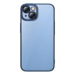 Baseus Glitter dėklas + stiklas Apple įrenginiams iPhone 14 Plus  15 Plus mėlynas