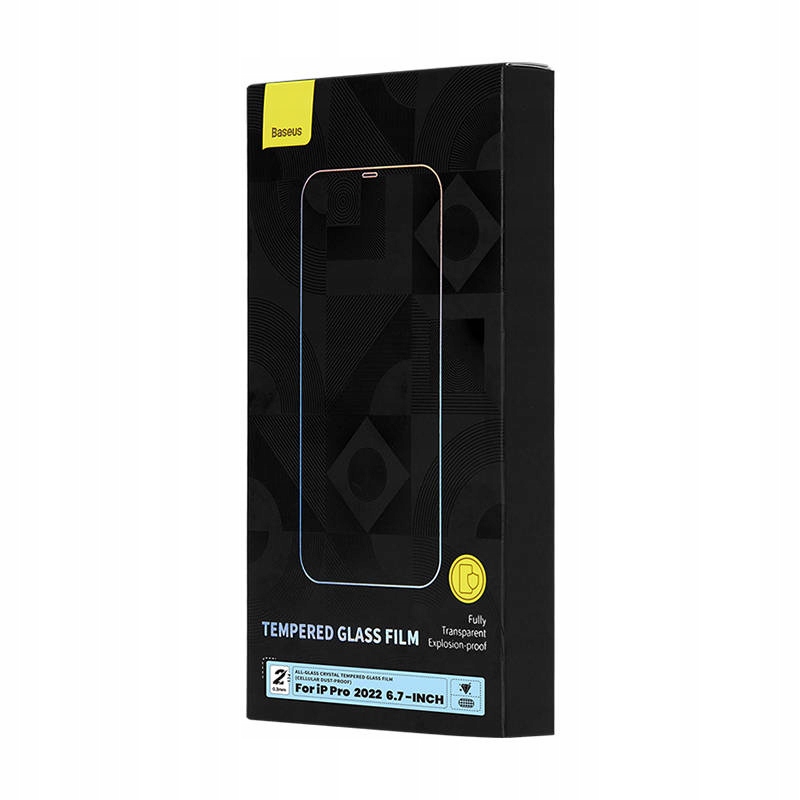 BASEUSZESTAW2XSZKLOHARTOWANEZPOWLOKAPRZECIWPYLOWAIPHONE14PROMAXPrzeznaczeniewyswietlacztelefonu1 belsilt Baseus rinkinys 2X grūdintas stiklas su iPhone 14 Pro max
