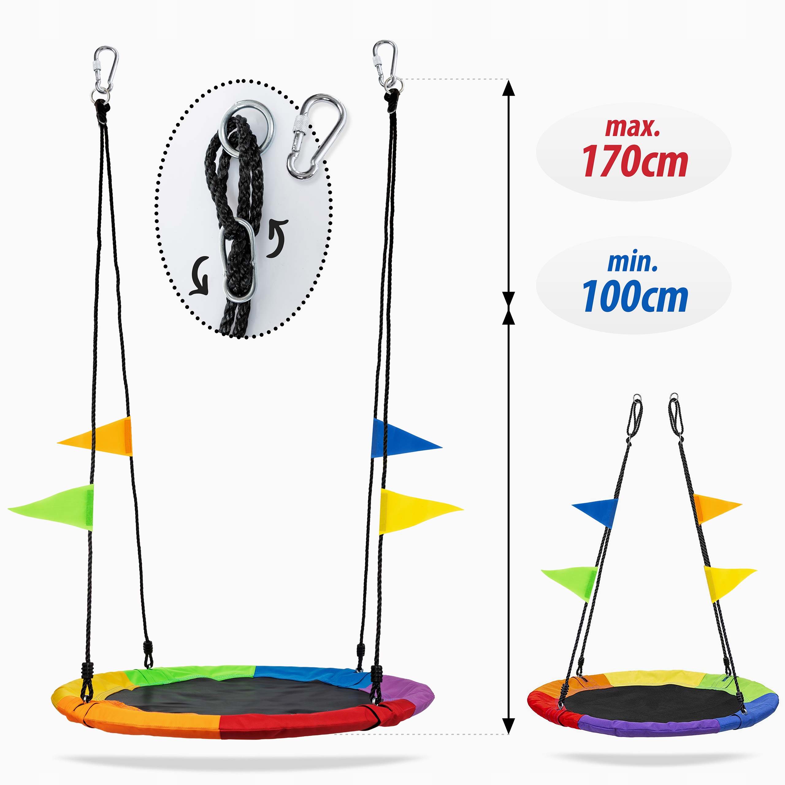 BOCIANIEGNIAZDOHUSTAWKAOGRODOWADLADZIECI100cmDUZAMOCNA150kgXXLMarkaCampela belsilt Gandro lizdo sūpynės vaikams sodui 100 cm iki 150 kg
