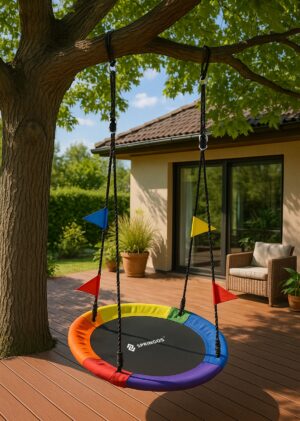 BOCIANIEGNIAZDOHUSTAWKAOGRODOWADLADZIECI100cmDUZAMOCNA150kgXXLStanopakowaniaoryginalne belsilt Gandro lizdo sūpynės vaikams sodui 100 cm iki 150 kg