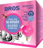 BROS elektrinis prietaisas su skysčiu nuo uodų vaikams 60 naktų  vaikų kambariui