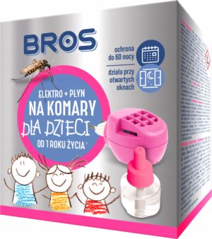 BROS elektrinis prietaisas su skysčiu nuo uodų vaikams 60 naktų  vaikams